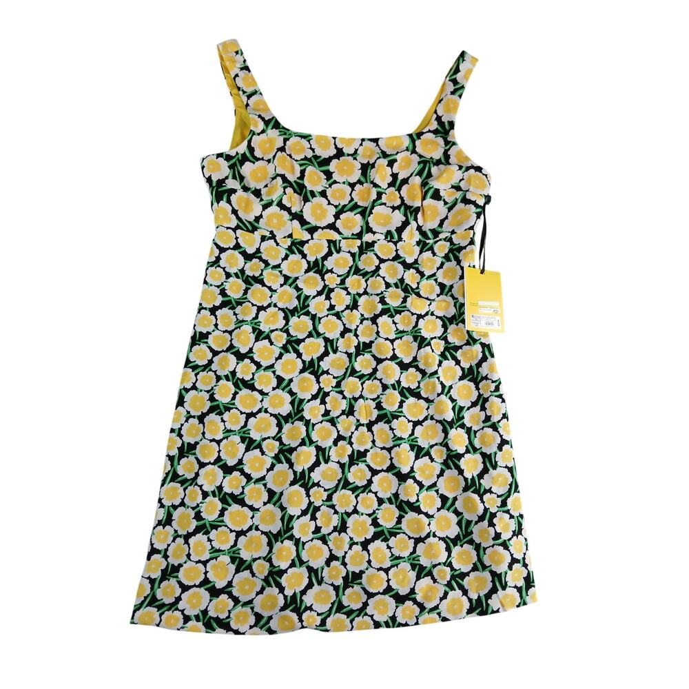 Diane Von Furstenberg DVF Dress Womens 10 Yellow Floral Daisy Mini Short NWT